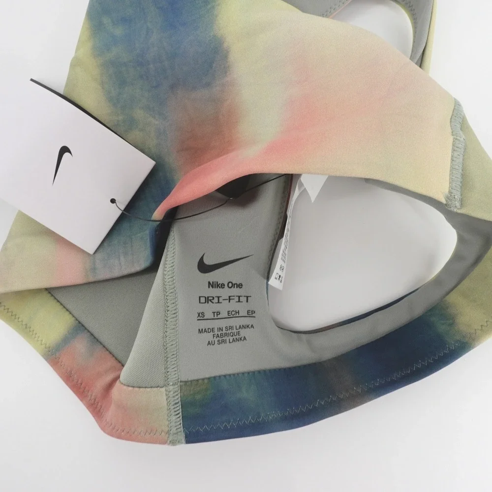 Nike One Dri-FIT Women Sports Bra XS Tie Dye High Neck Cutout HF5597-629 NEW‎